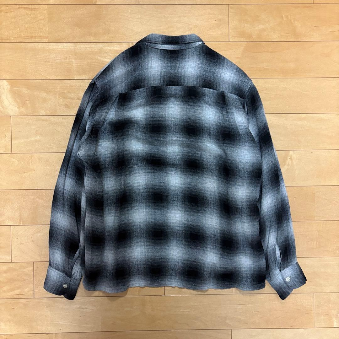 【希少】60s Brent 白黒 オンブレチェックシャツ レーヨン