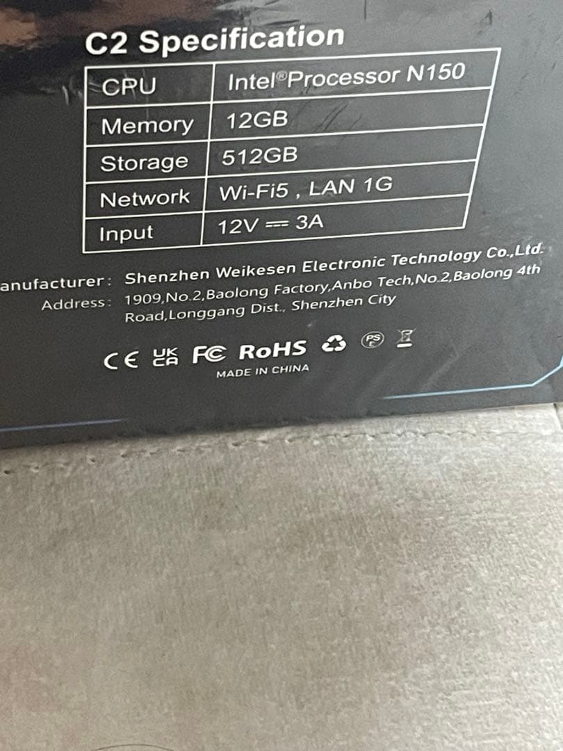 12世代Intel Twin Lake-N150 ミニPC 12GB+512G