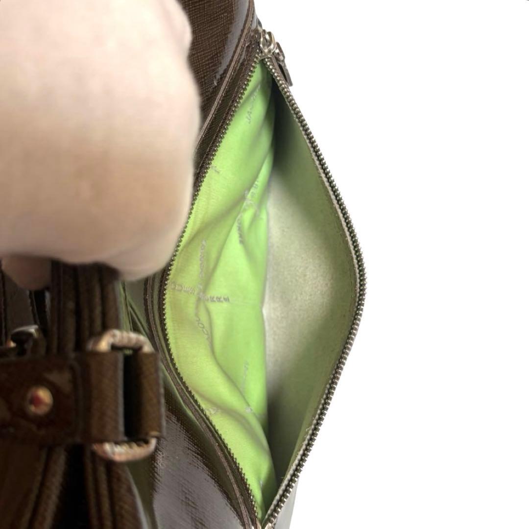 人気　ジャックルコー　リスボン　ボストンバッグ　エナメル　ブラウン　A4収納可