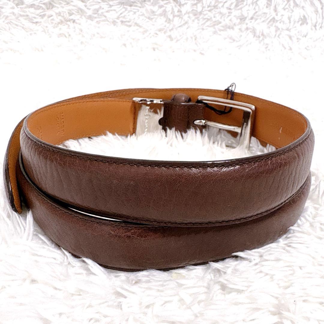 ポロラルフローレン レザーベルト 牛革 本革 ブラウン RALPH LAUREN