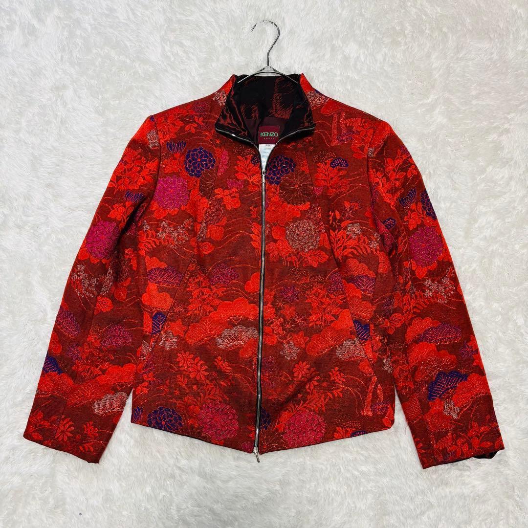 80s 希少 エルカ期 KENZO フラワー 花柄 総柄 ジップアップジャケット