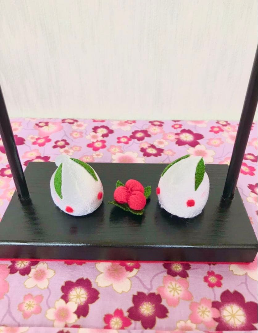 Ringoちりめん細工飾り台3 吊るし飾り台　台座　ハンドメイド　飾り台