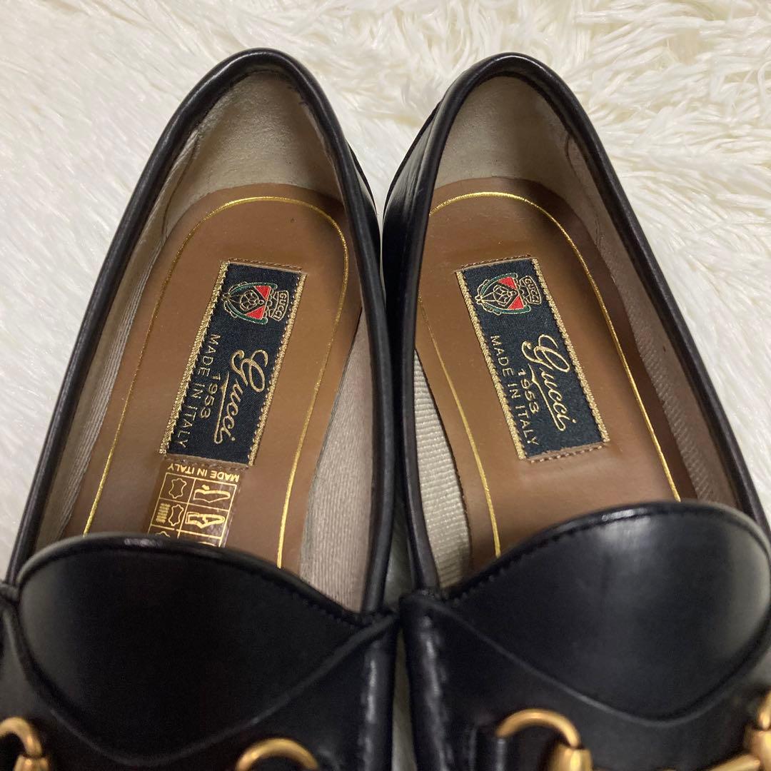 GUCCI グッチ　ゴールド ホースビット36  ローファー 1953 ブラック
