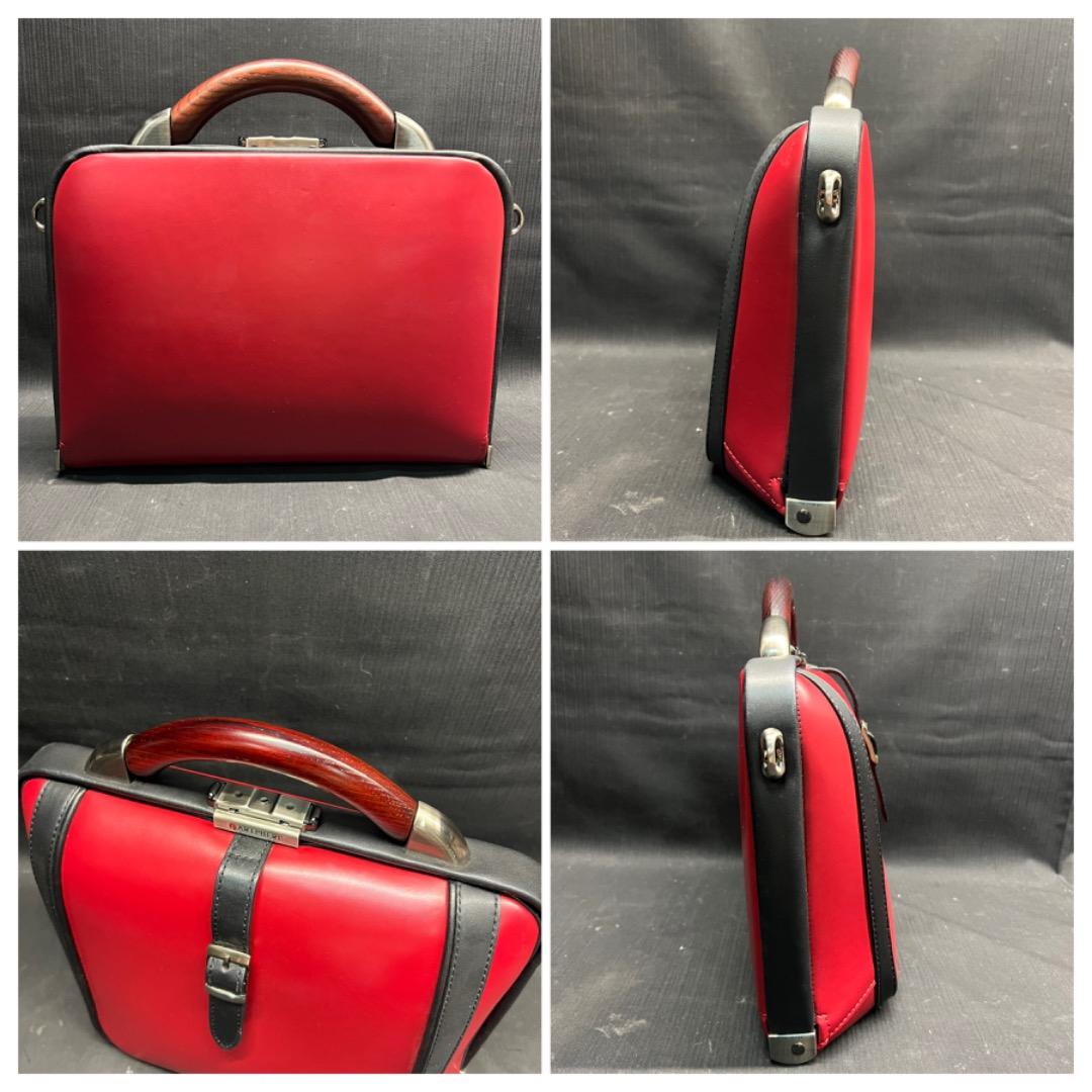 〇Aa右1013 アートフィアー バッグ 赤 ダレスバッグ 箱付