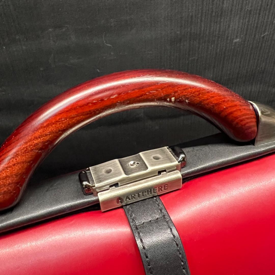 〇Aa右1013 アートフィアー バッグ 赤 ダレスバッグ 箱付