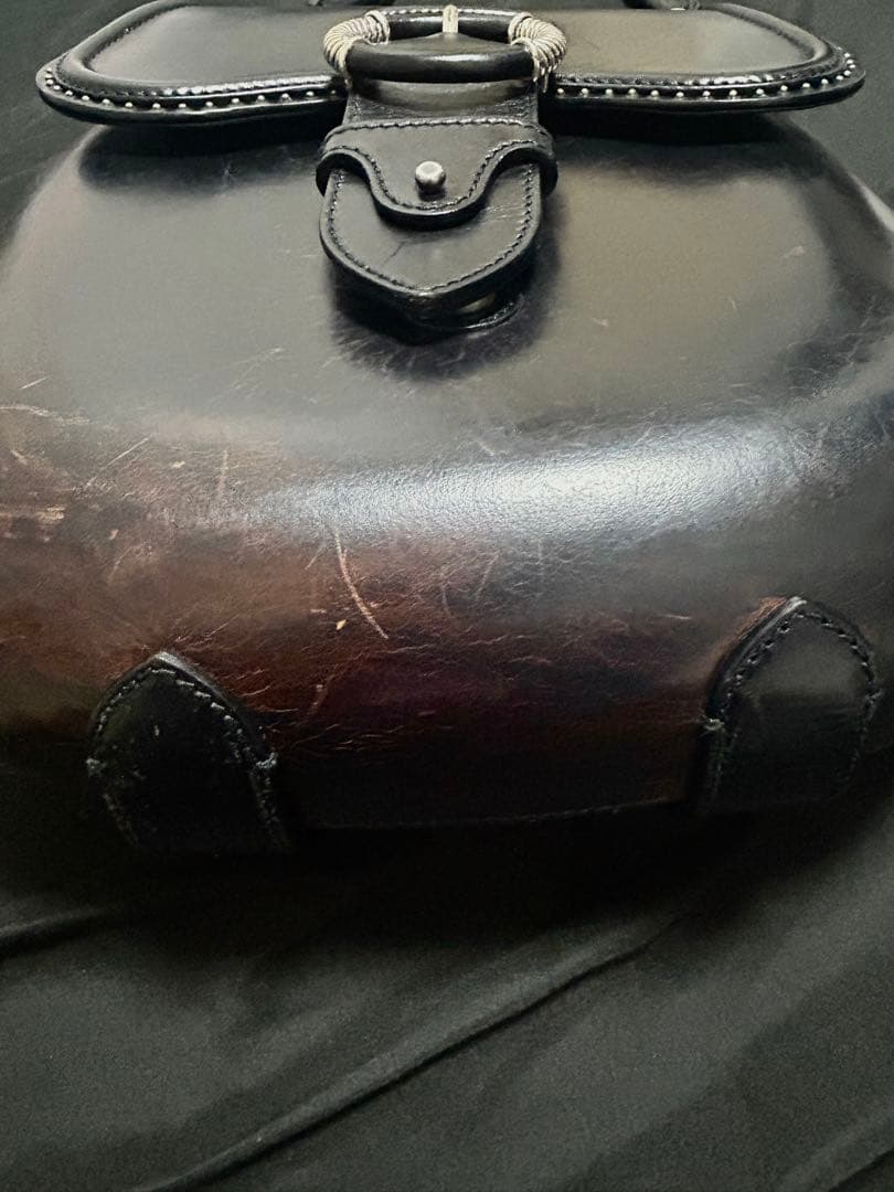 や*こ様 Alexander McQueen ブラックレザー サドルハンドバッグ