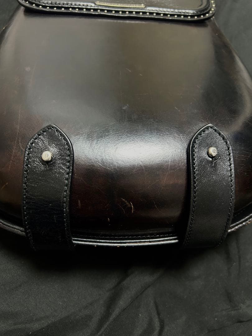 や*こ様 Alexander McQueen ブラックレザー サドルハンドバッグ