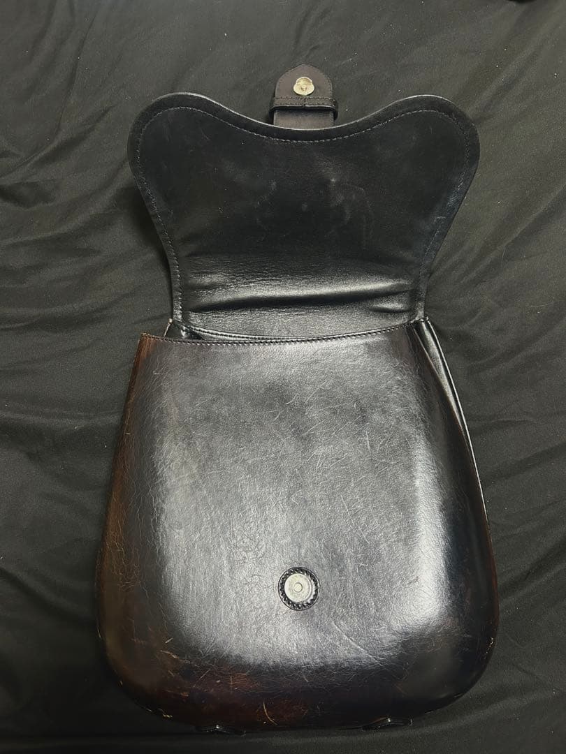 や*こ様 Alexander McQueen ブラックレザー サドルハンドバッグ