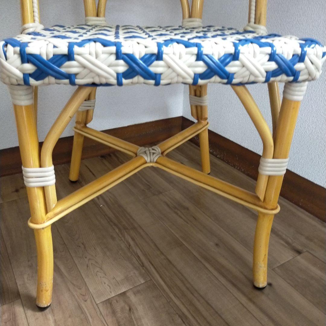 ペタルチェア ラタンチェア　ビニール✕木製　アンティーク　ヴィンテージ