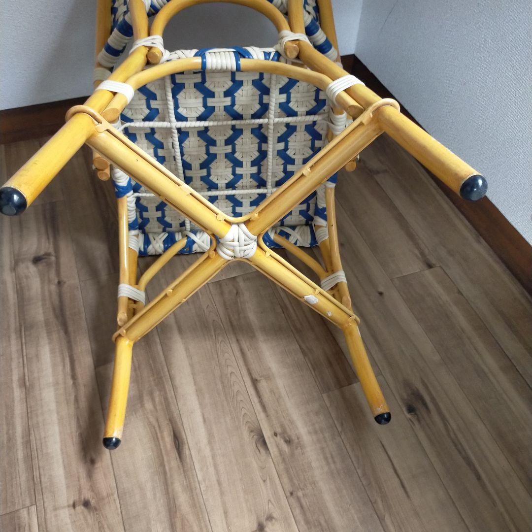 ペタルチェア ラタンチェア　ビニール✕木製　アンティーク　ヴィンテージ