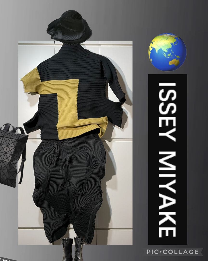 ISSEY MIYAKE 変形ニット トップス イッセイミヤケ 黒と？？？