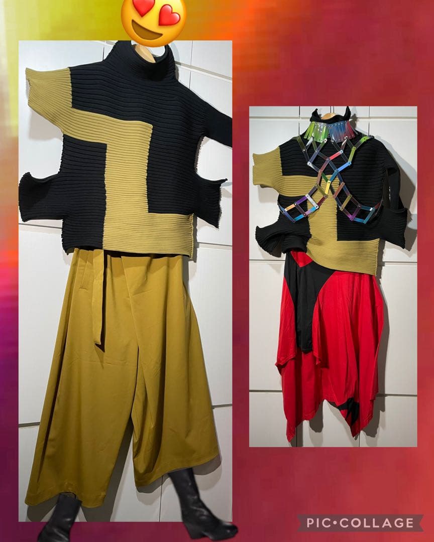 ISSEY MIYAKE 変形ニット トップス イッセイミヤケ 黒と？？？