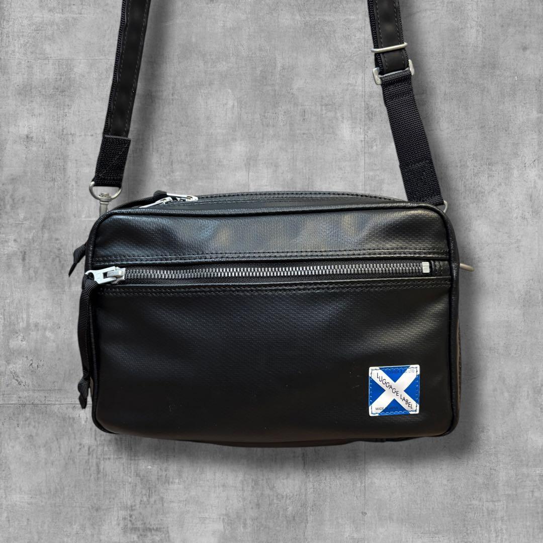 【極美品】ラゲッジレーベル 青タグ ニューライナー ショルダーバッグ 2層 黒