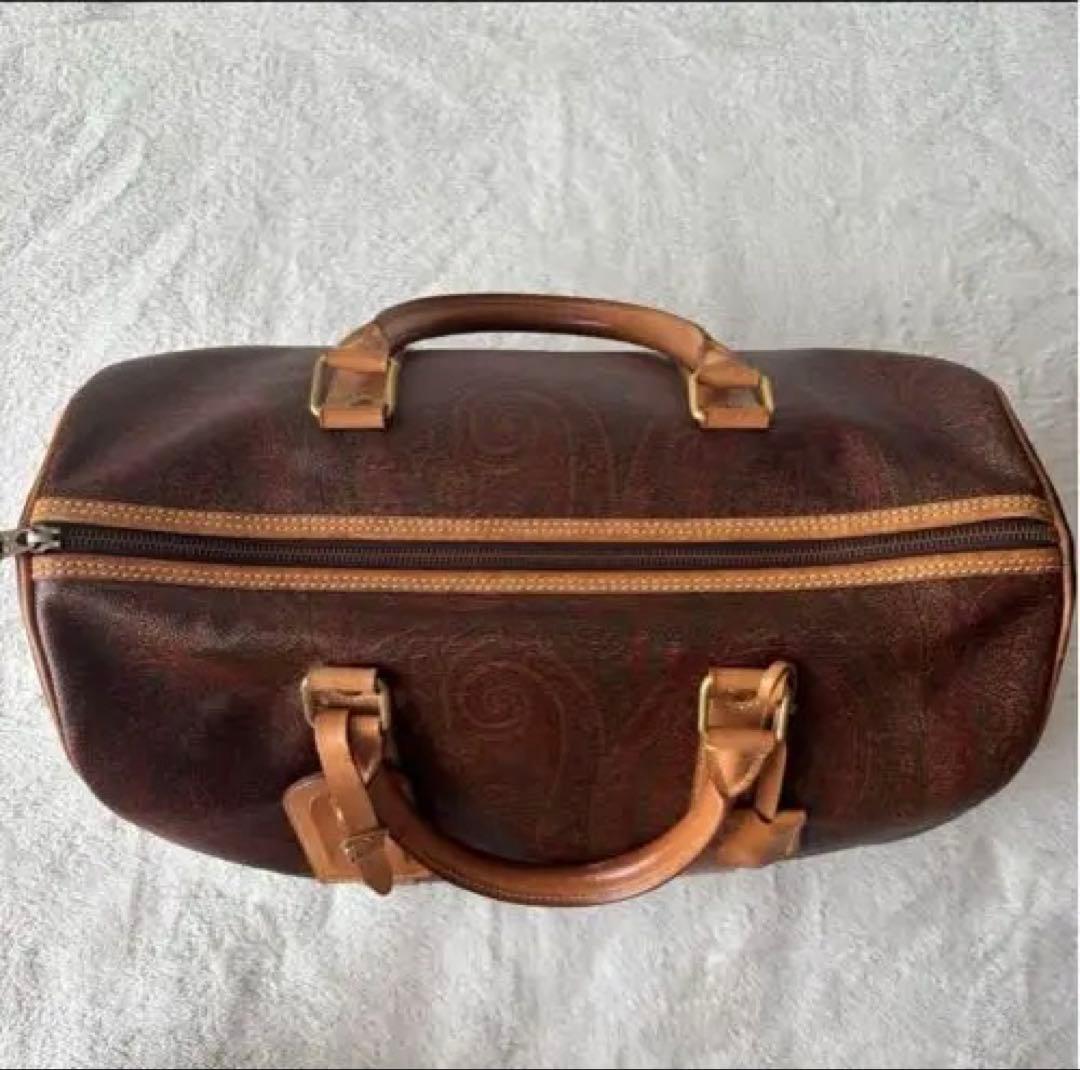 ETRO ブラウン ボストンバッグ ペイズリー柄