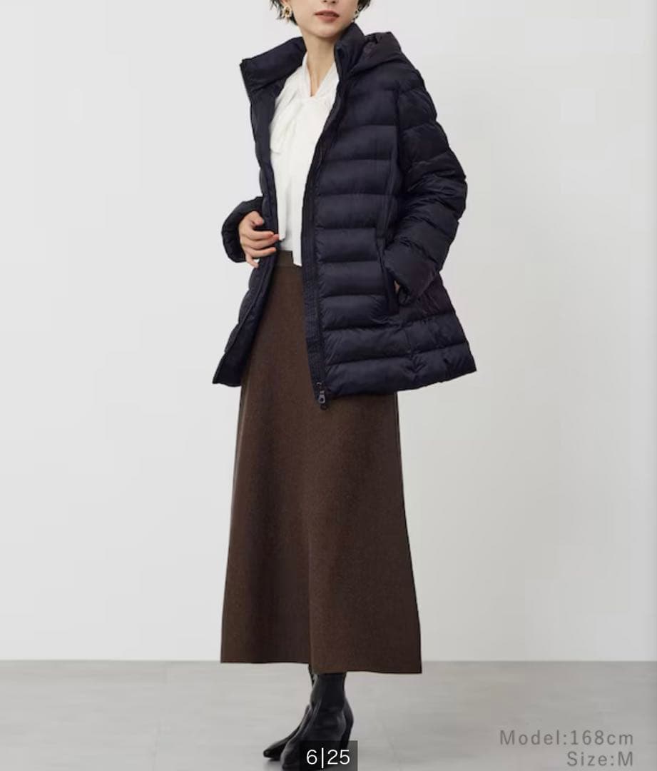 【PLST】リモンクパデッドハーフコート BLACK S