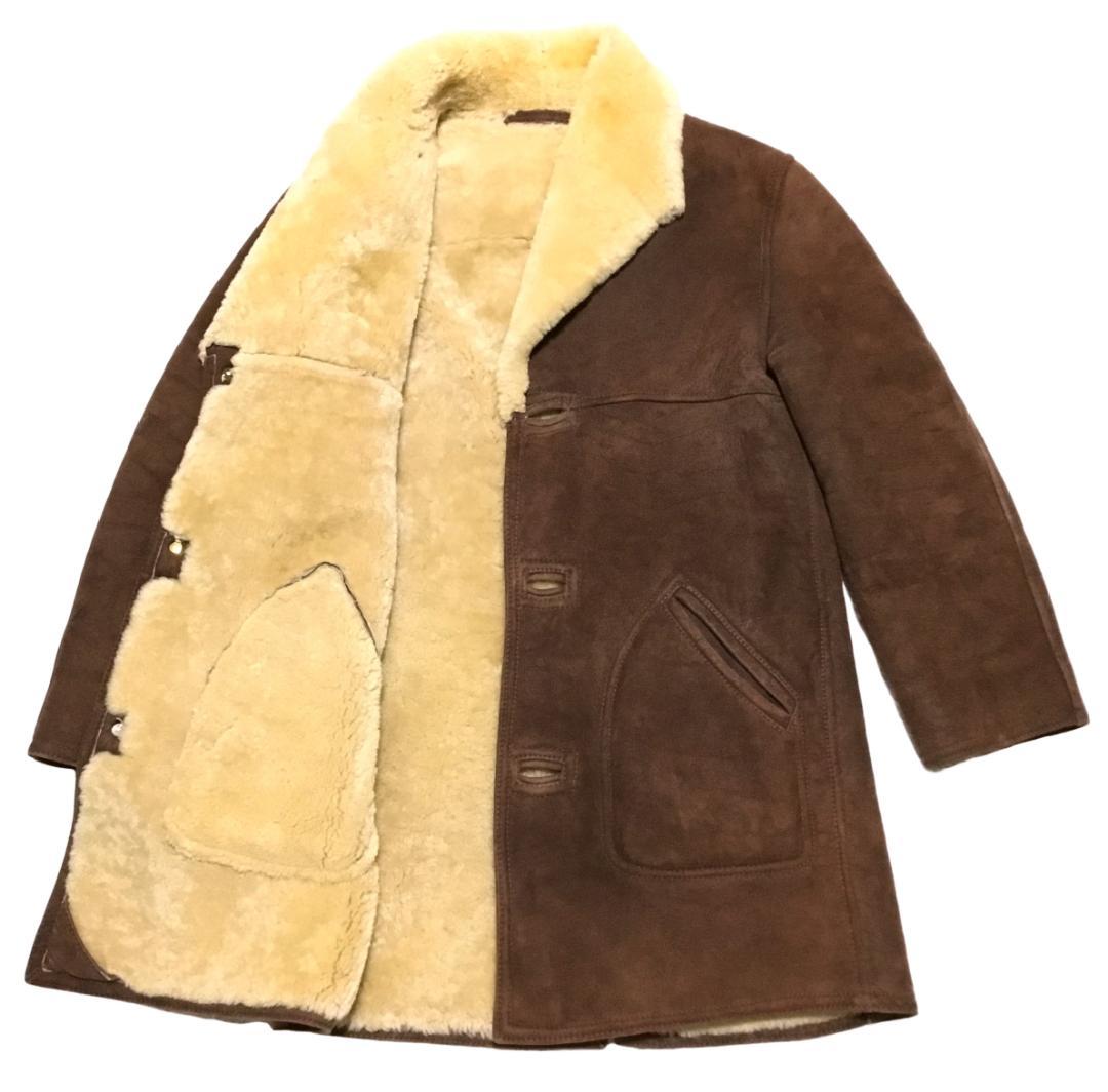 希少米製 80s MATTERHORN シープスキン ムートンロングコート 36