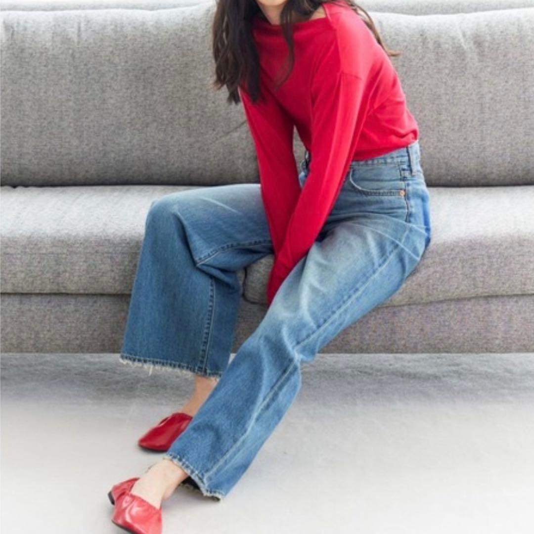 Ungrid Levi's別注RIBCAGE ＷIDE LEGデニム25インチ