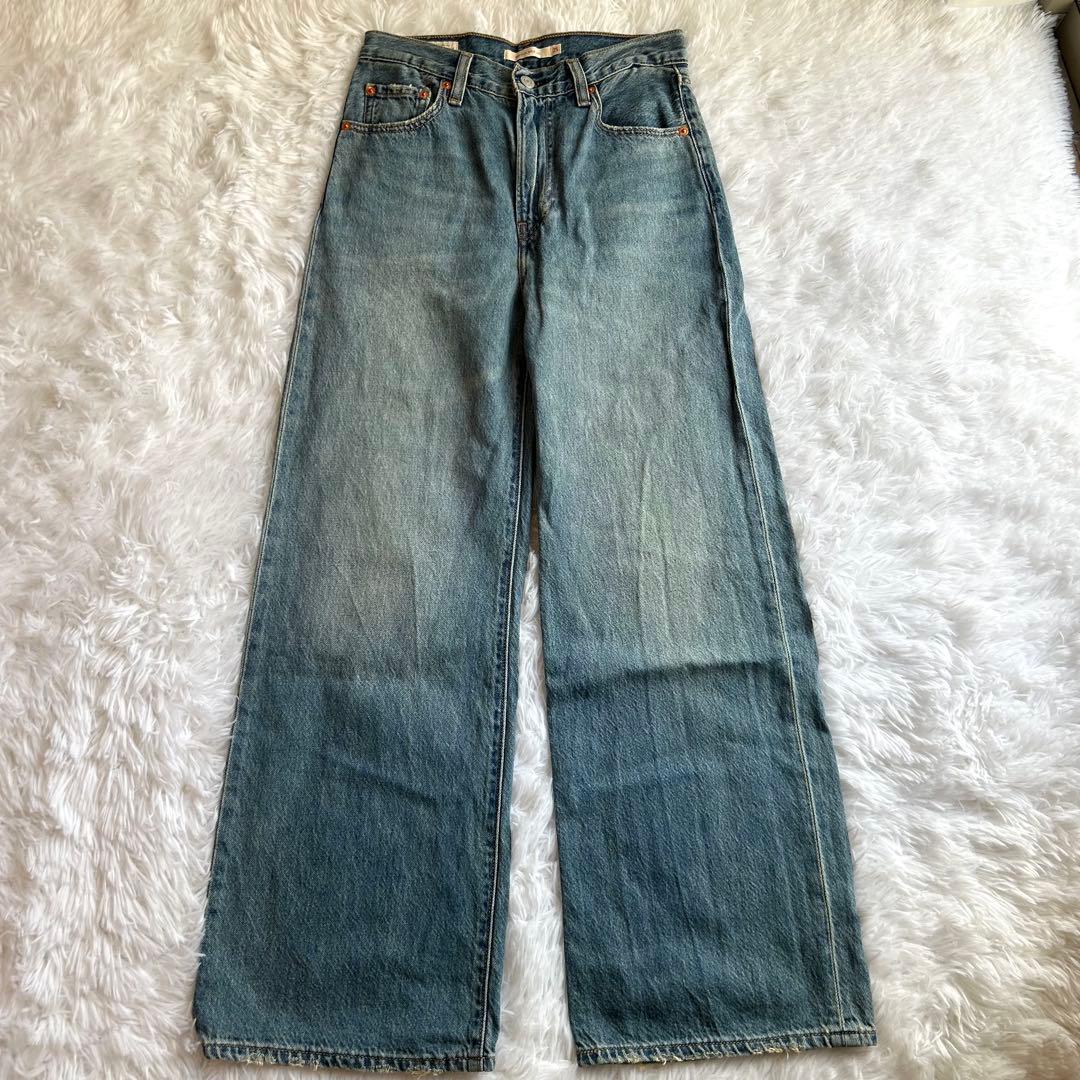 Ungrid Levi's別注RIBCAGE ＷIDE LEGデニム25インチ