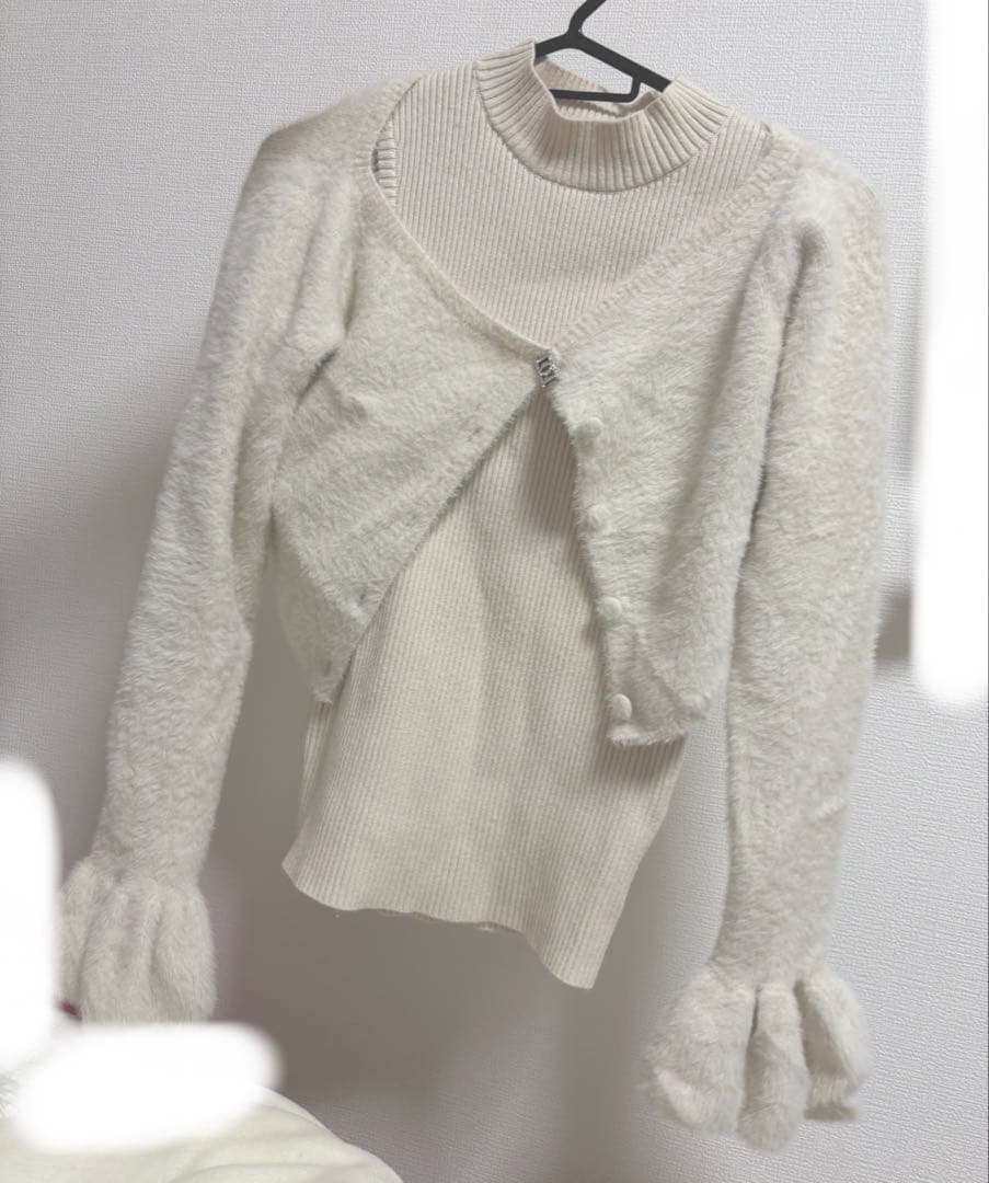 1度着用 Darich アンサンブルシャギーニット トップス　アイボリー