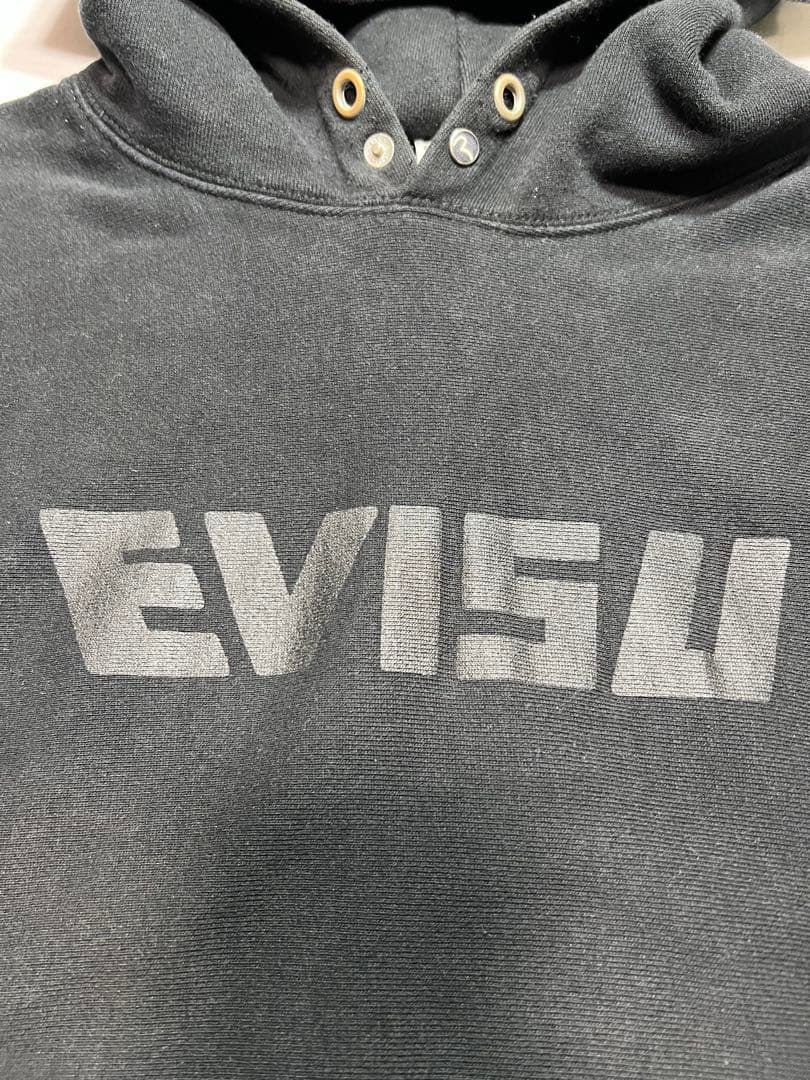 EVISU パーカー　42サイズ　黒カモメ　ブラック　裏起毛　フーディー　刺繍