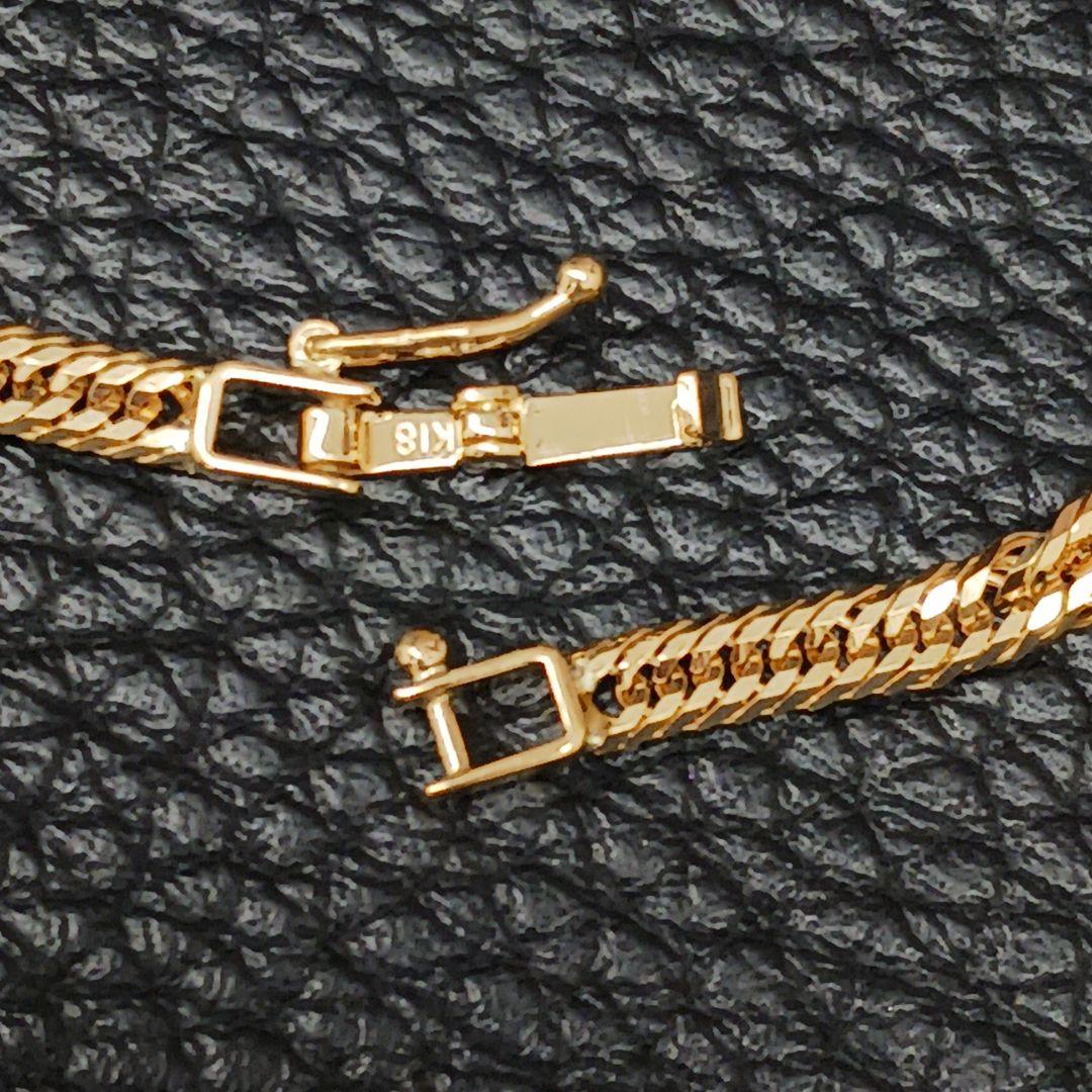 (B012007) K18 YG 喜平12面トリプル ネックレス メンズ