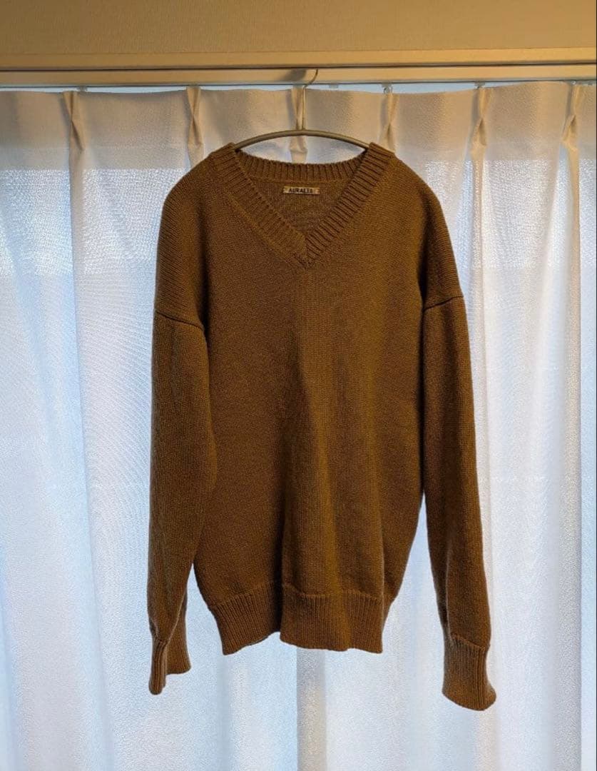 トップス AURALEE 18AW FELT WOOL YARN KNIT 5