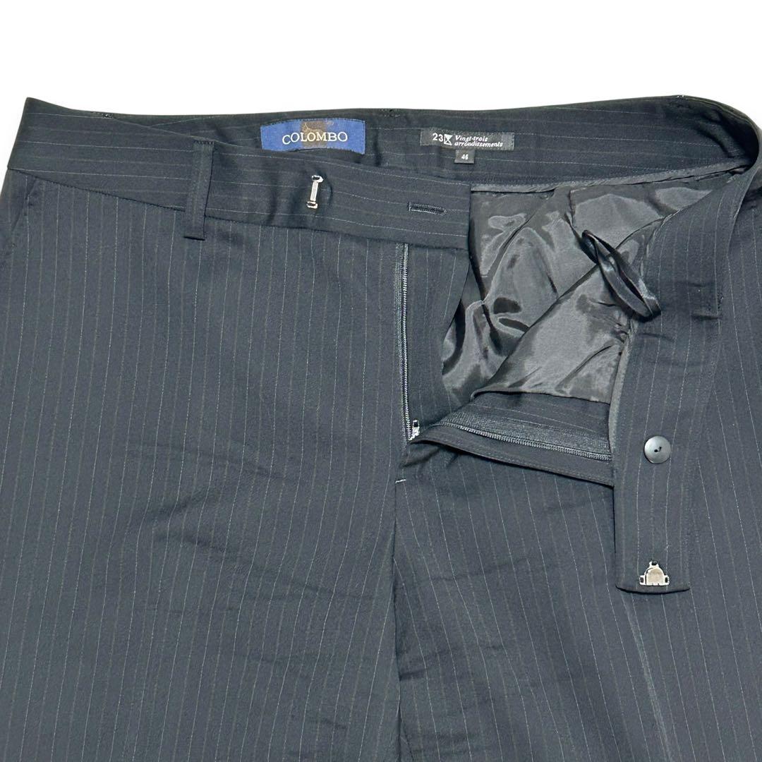 23区 46 大きいサイズ パンツスーツ ダークネイビー ストライプ 3XL