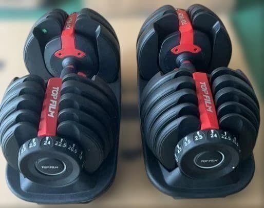 中古美品　可変式 ダンベル 15段階調整24kg ｘ２個