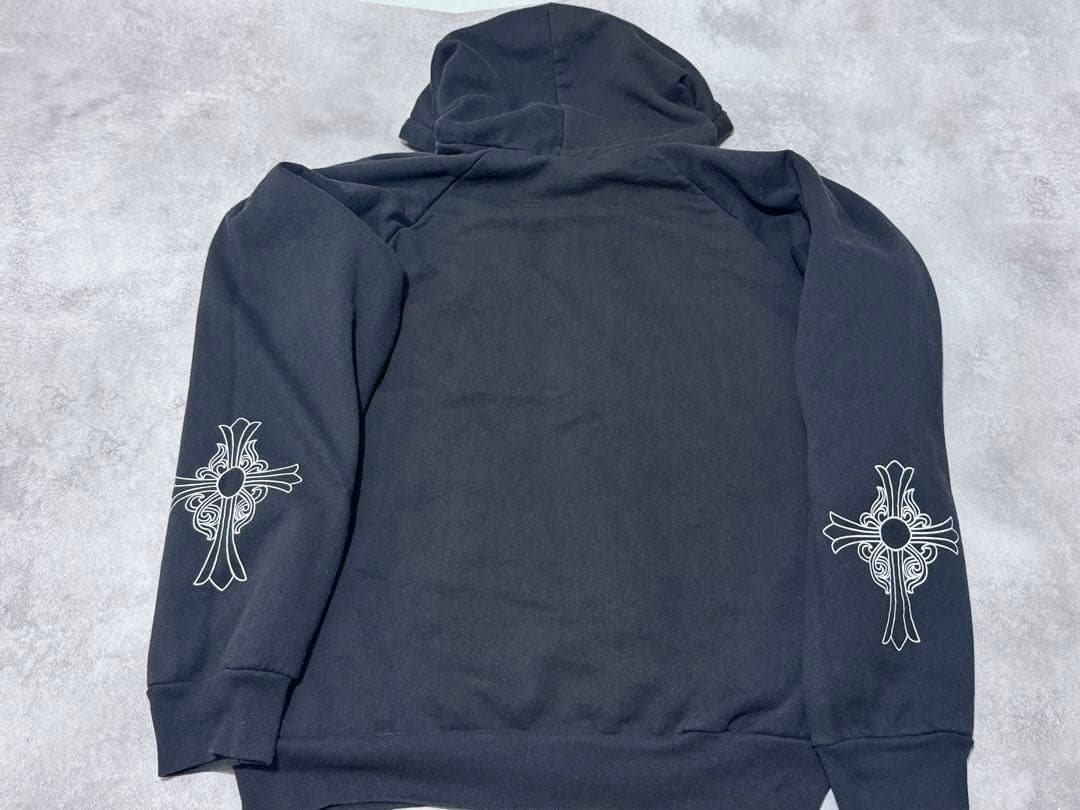 クロムハーツオールドファックユータガープリント裏地サーマルジップアップパーカー