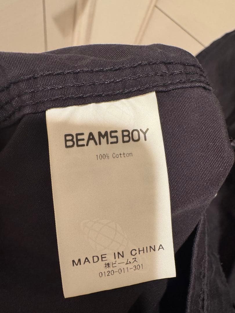 新品未使用　BEAMS BOY / コットンショートカバーオール　ブラック