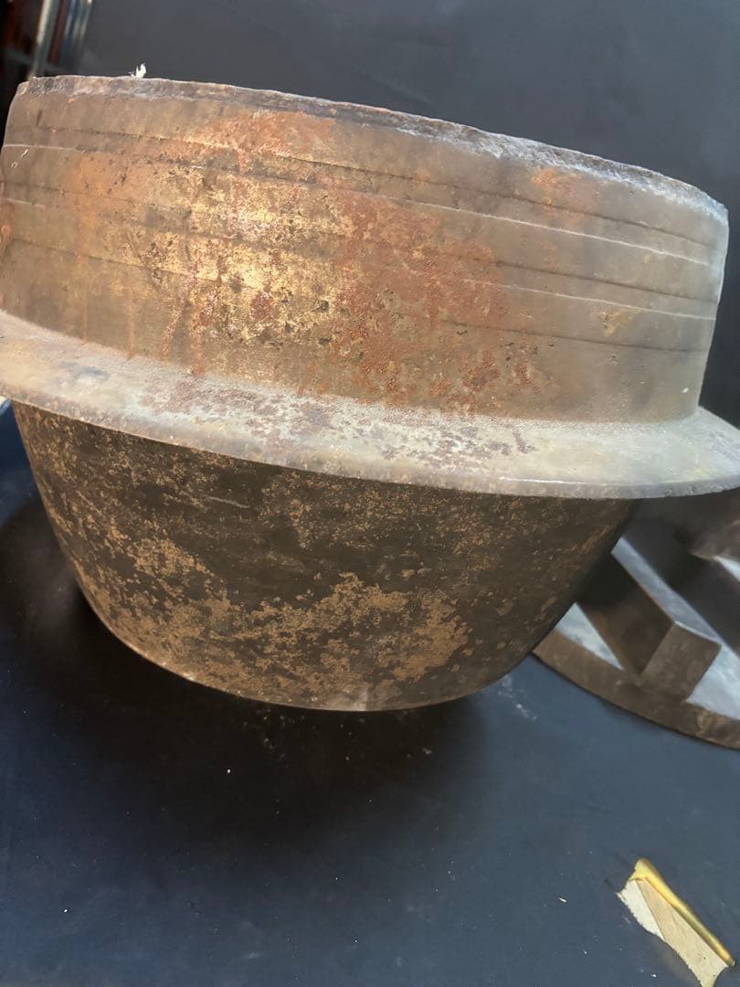 【超特大】横幅60cm 当時物 羽釜 鉄 蓋付き 明治 大正 昭和 レトロ