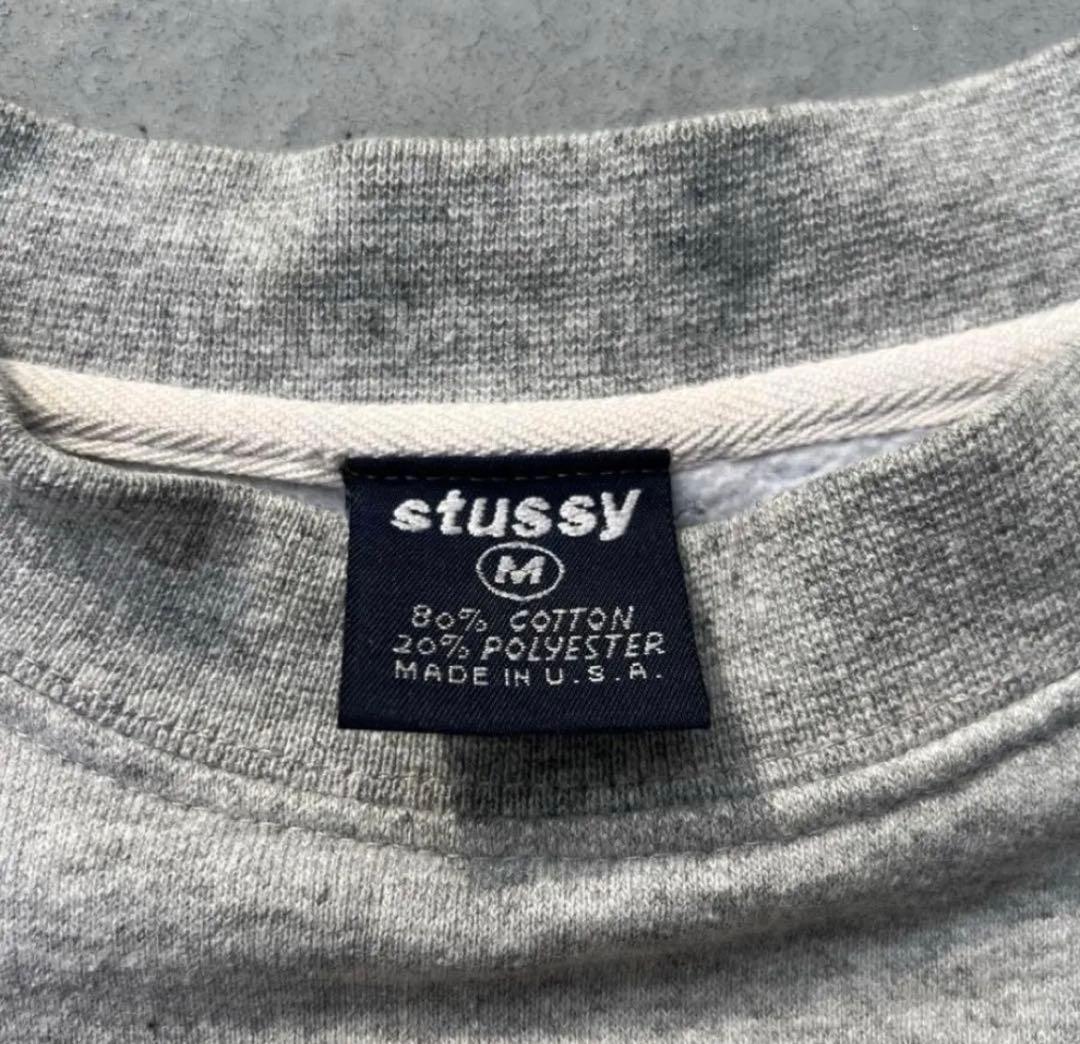 old stussy 90s 紺タグ　ビンテージスウェット　グレー　好シルエット