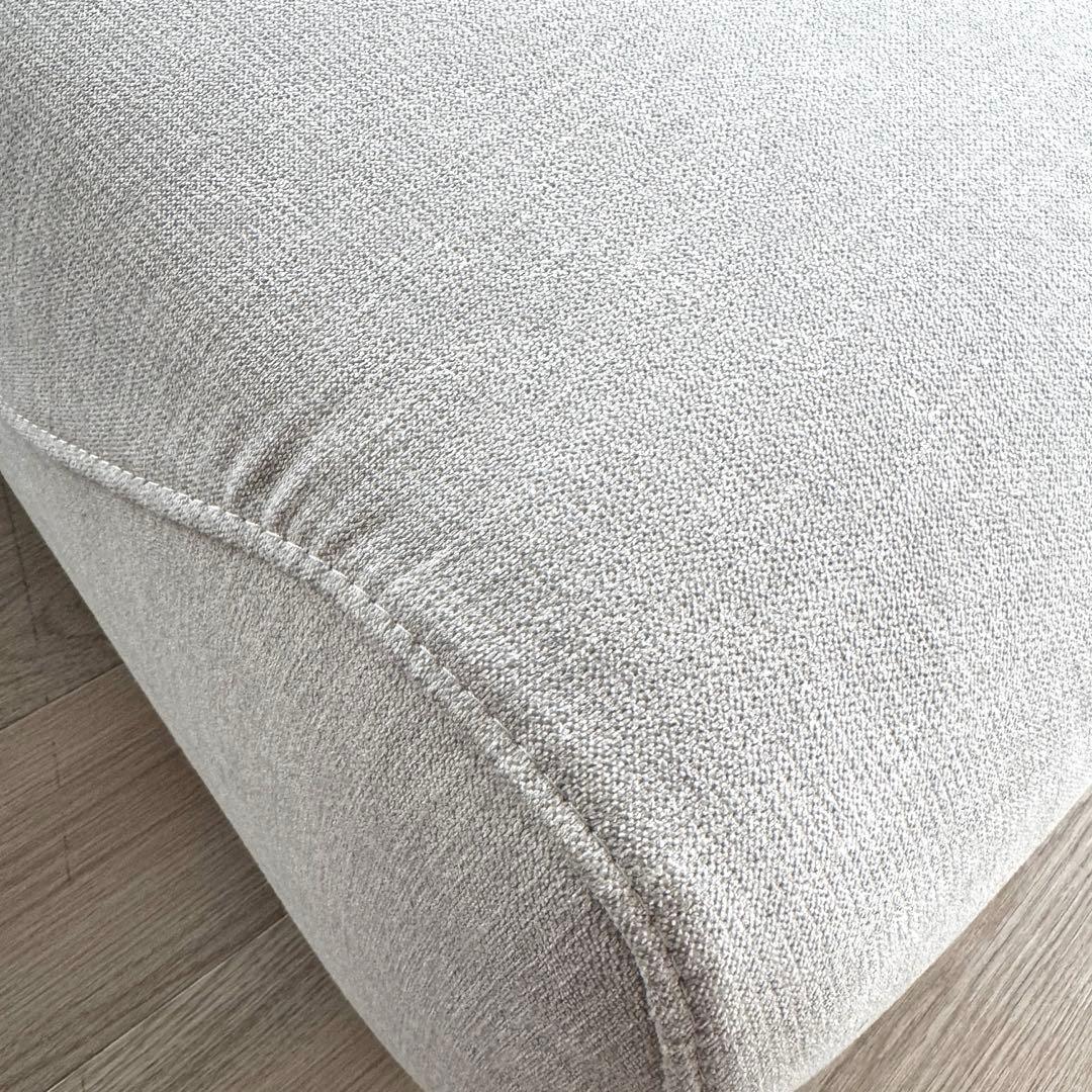 未使用美品 スクエアオットマン ファブリック ライトグレー