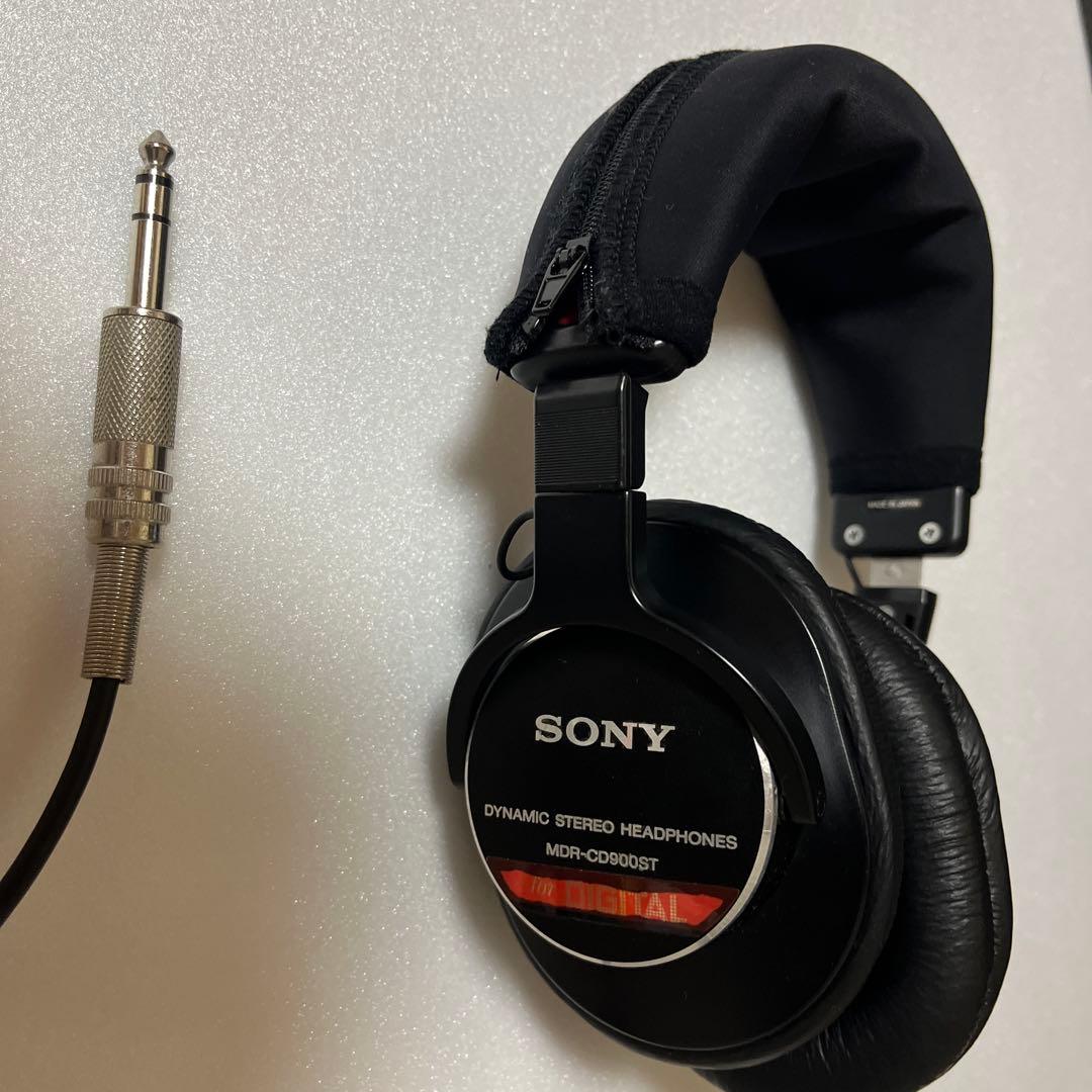 パッド交換済み ヘッドカバー付 変換ジャック付　Sony MDR-CD900ST