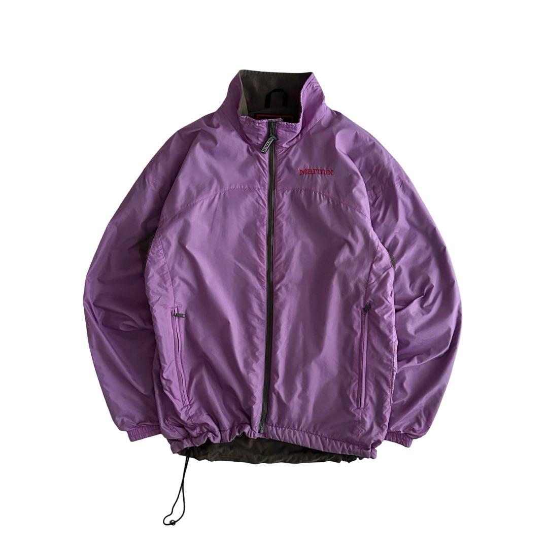 【希少】90s Marmot 裏フリース ナイロントラックジャケット 短丈