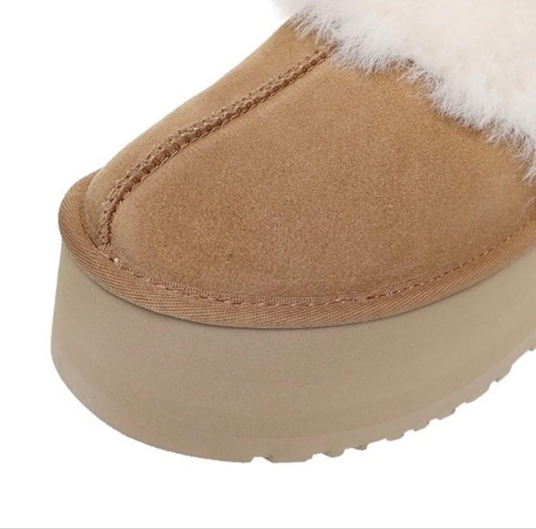 【UGG】 ファンケット＊24.0＊厚底ファーサンダル＊US正規品新品