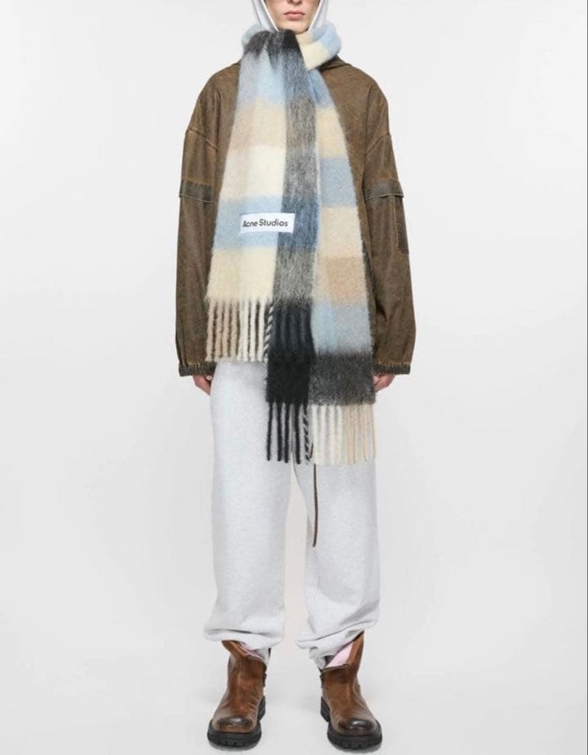 【新品タグ付き】正規品 Acne Studios モヘアチェックマフラー