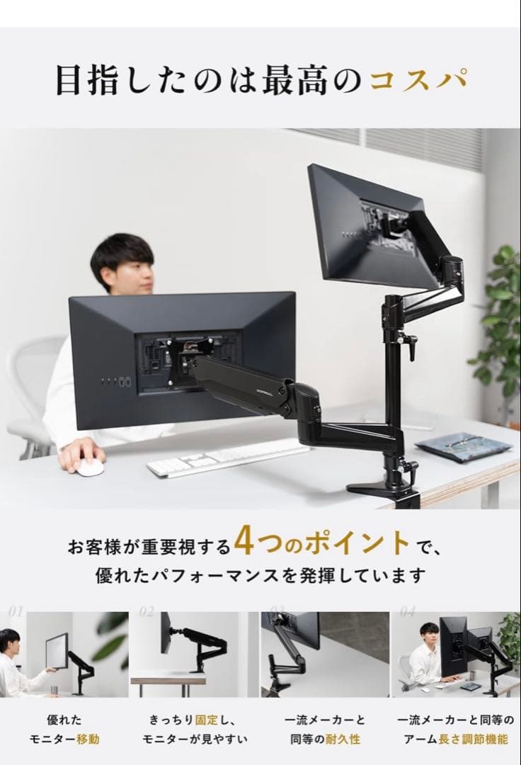 【SHOPPINGALL デュアルモニターアーム】