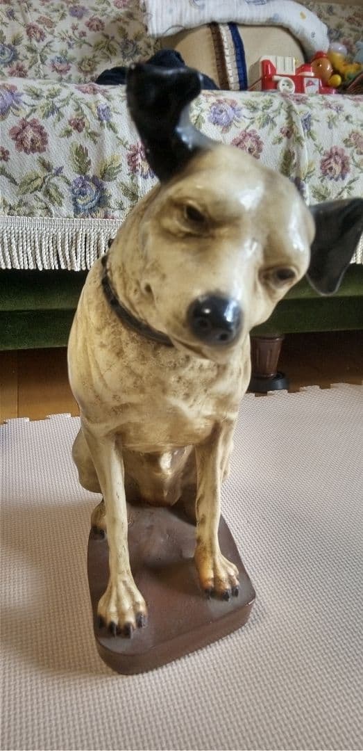 ニッパー犬 陶器製　大きい 　当時置物