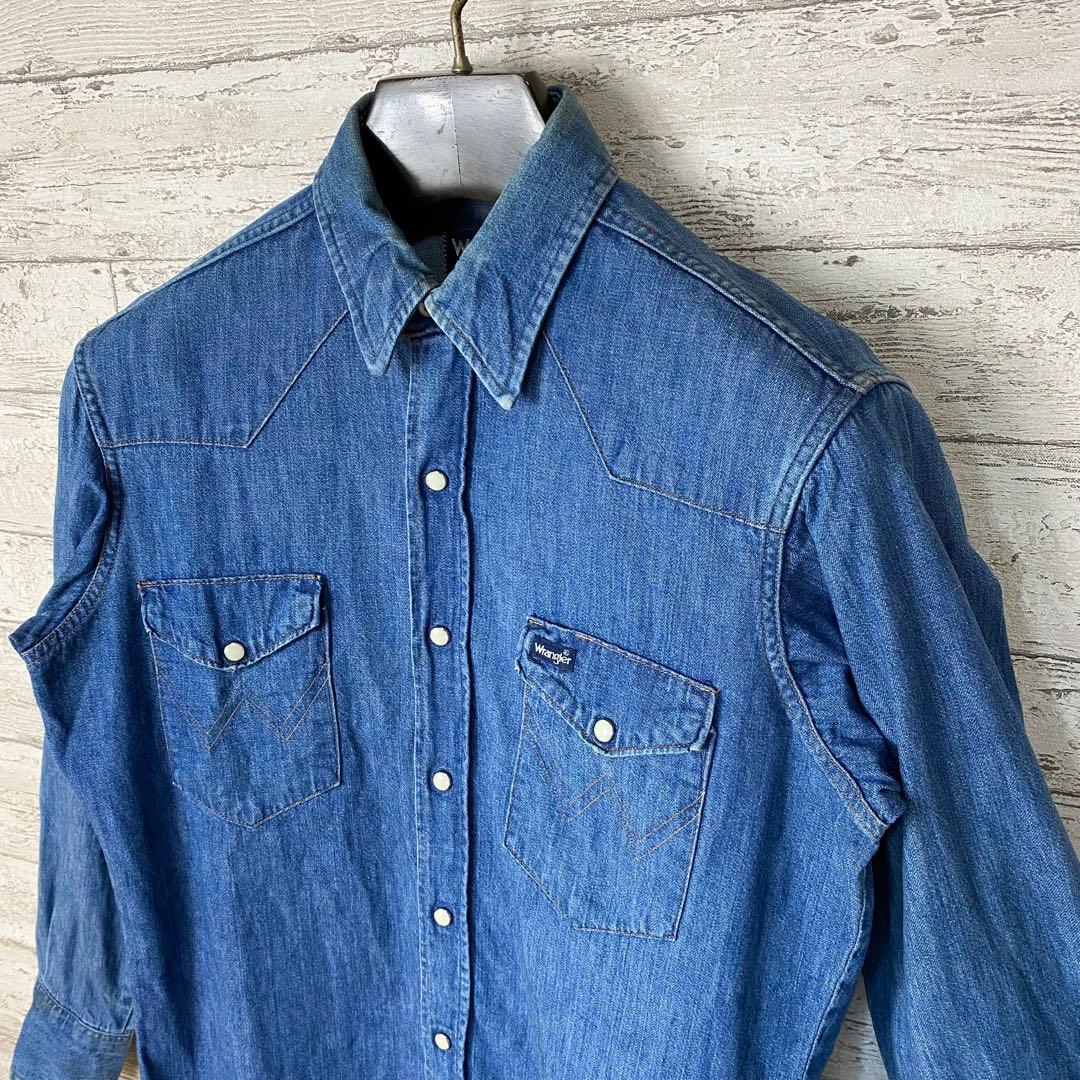 80's ラングラー ホースタグ　USA製 Mサイズ相当　デニムシャツ