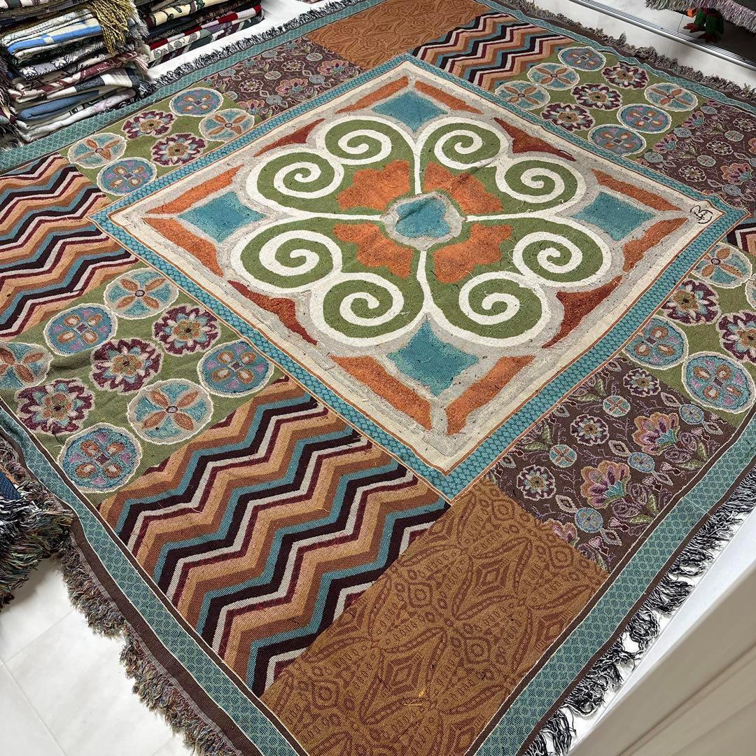 大判　アート　マルチカバー　ソファーカバー　ビンテージラグ　260x230