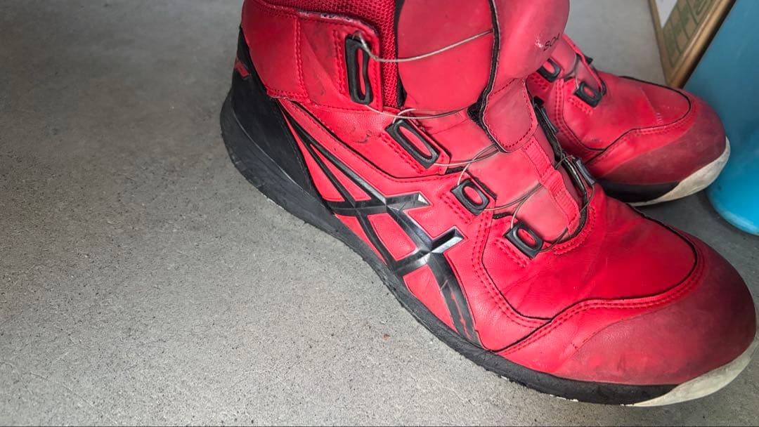 アシックス BOAシステム安全靴 レッドハイカット 28.0㎝