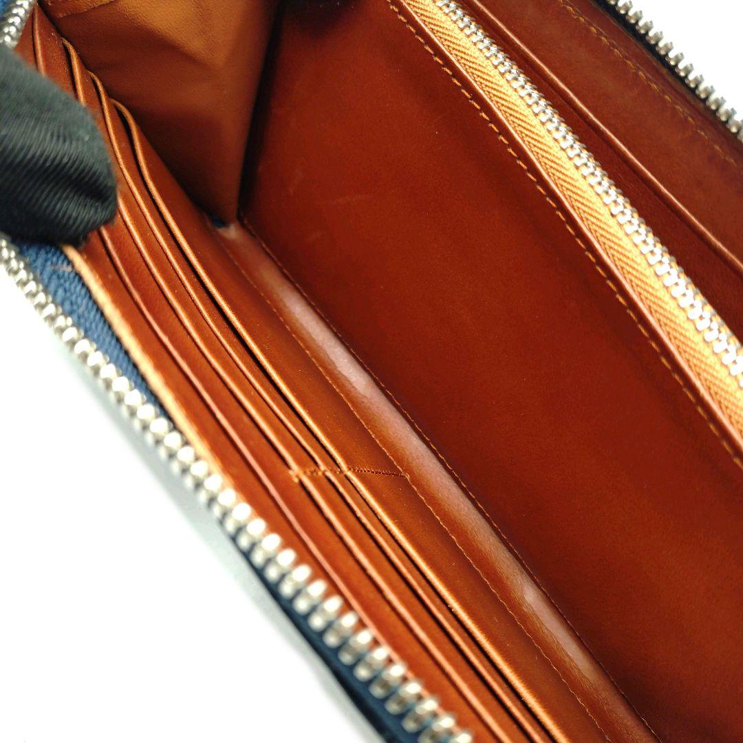 【美品】GAUDIE ガウディ クロコダイル 長財布 JRA ネイビー