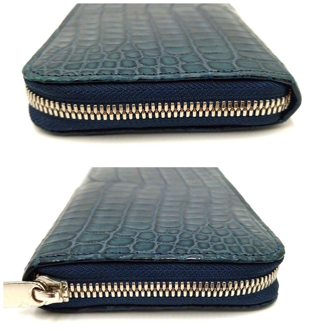 【美品】GAUDIE ガウディ クロコダイル 長財布 JRA ネイビー