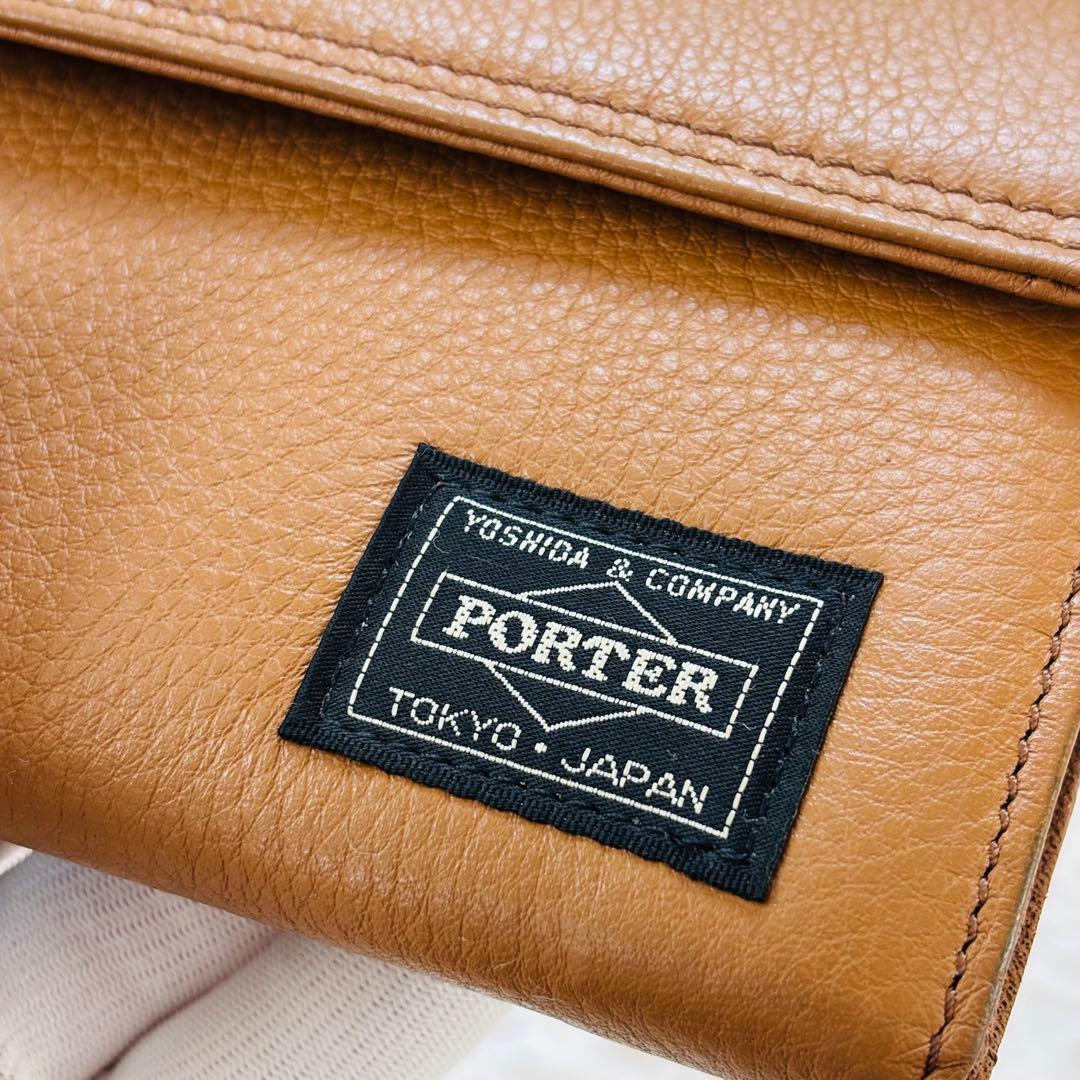 ポーター カーム ロングウォレット LONG WALLET キャメル レザー