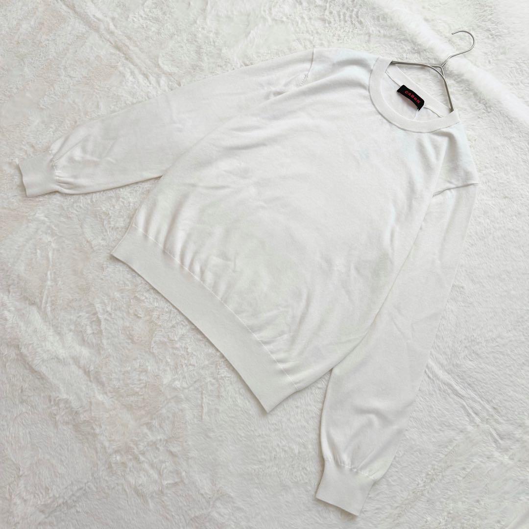 新品✨ CABaN コットンカシミヤプレーンクルーネックプルオーバー ホワイト