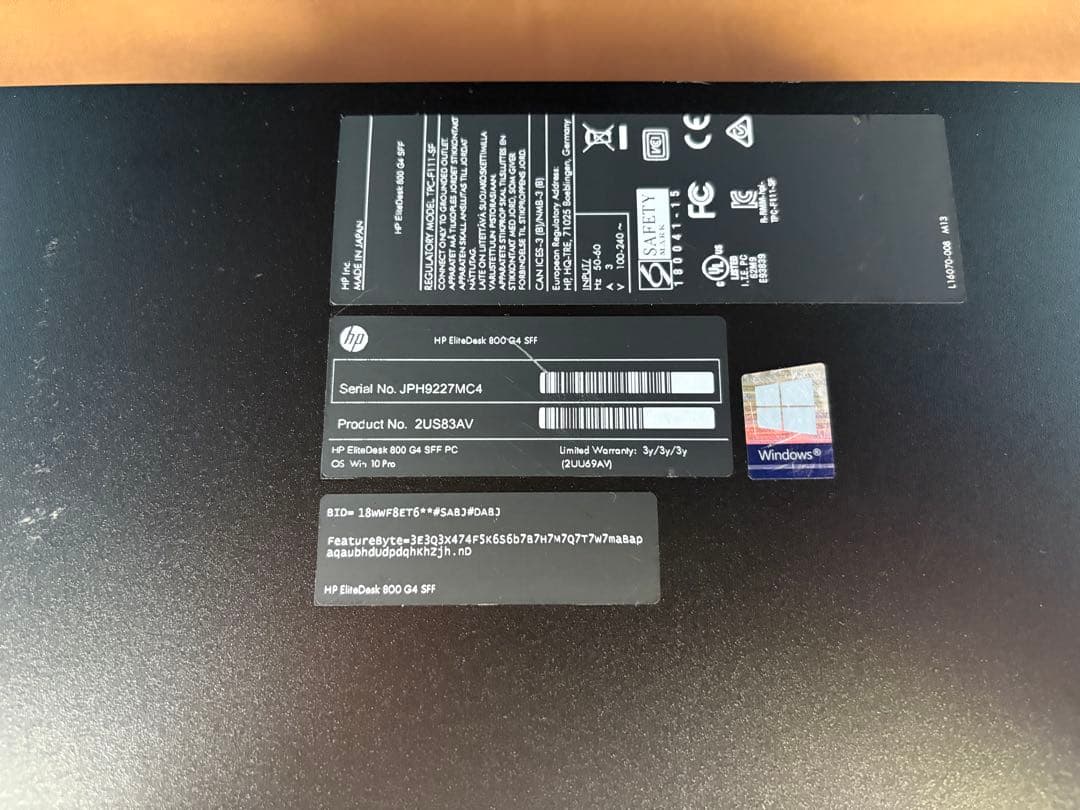 HP Elitedesk800G4 第8世代i7 メモリ16GB SSD＋HDD