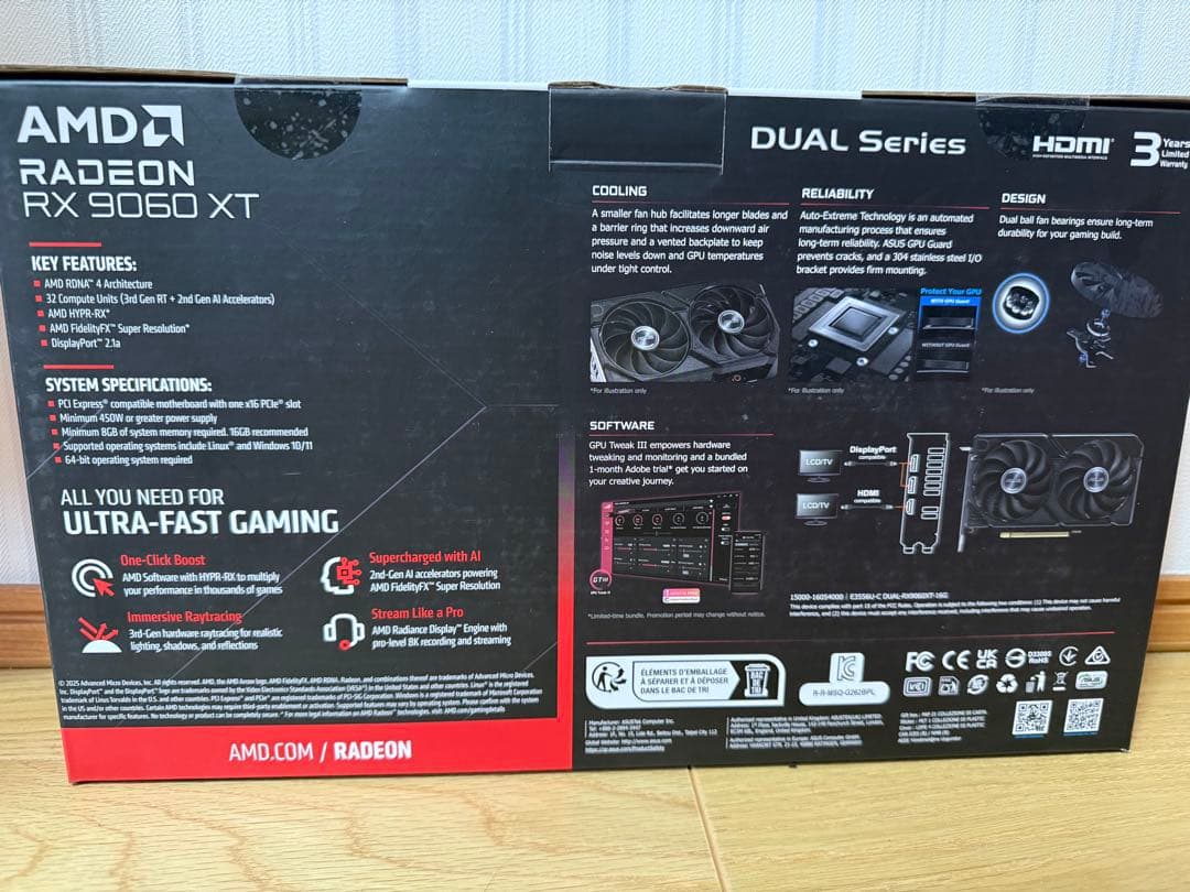 新品未開封ASUS DUAL Radeon RX9060XT 16GB