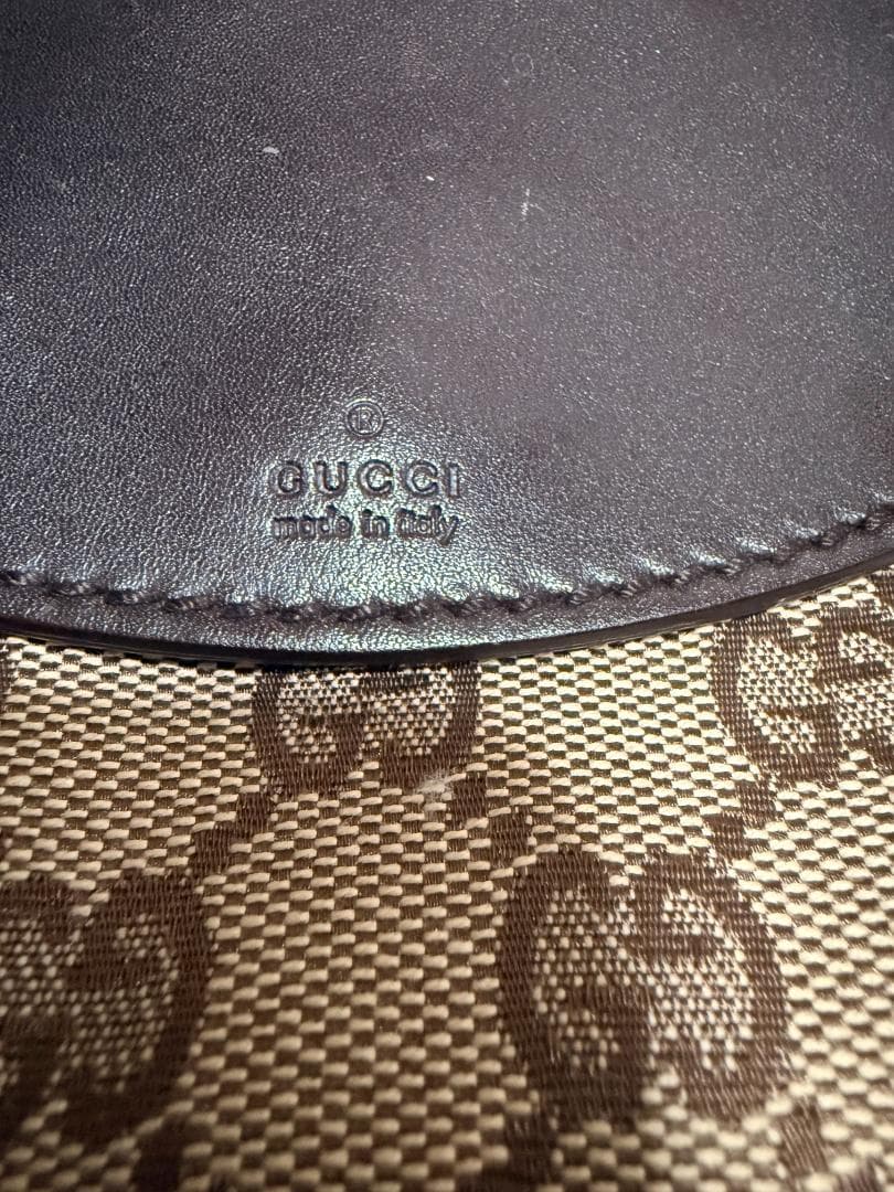 グッチ GGキャンバス ウエストポーチ ボディバッグ ブラウン