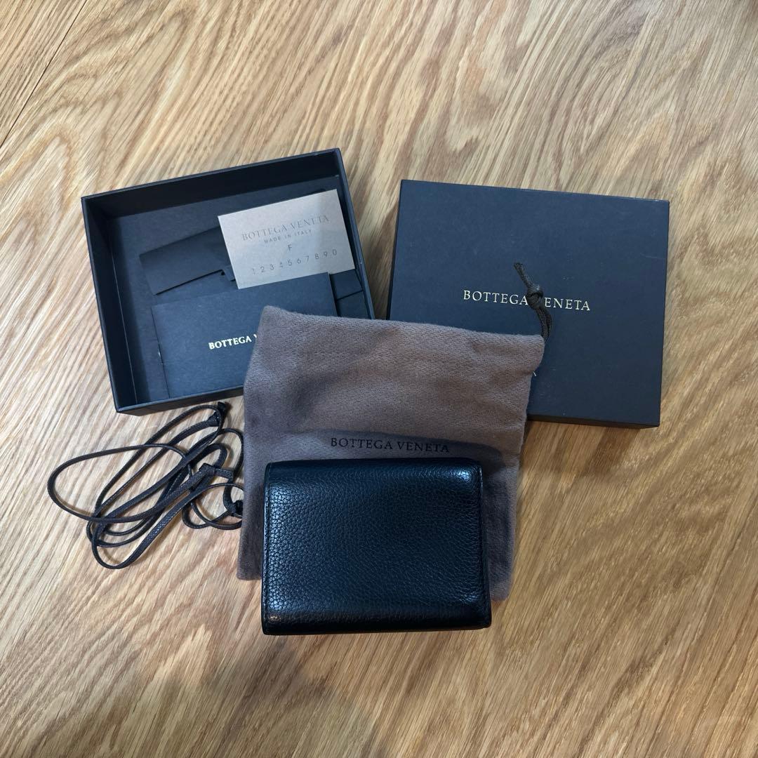 BOTTEGA VENETA 三つ折り財布 黒 レザー